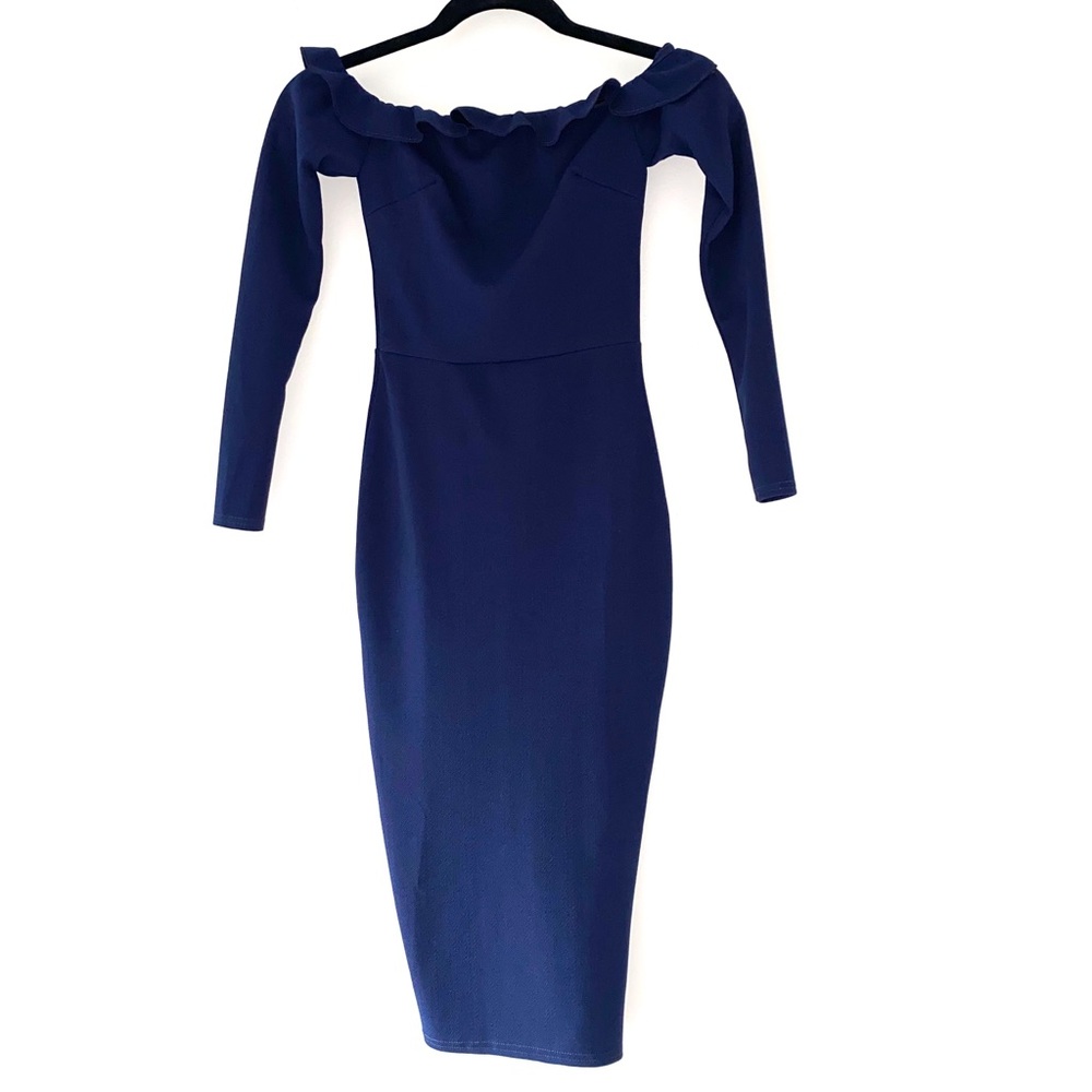 Navy blue Off shoulder dress